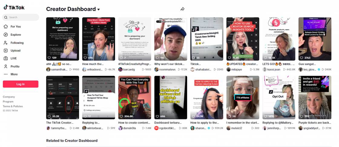 TikTok Creator Dashboard