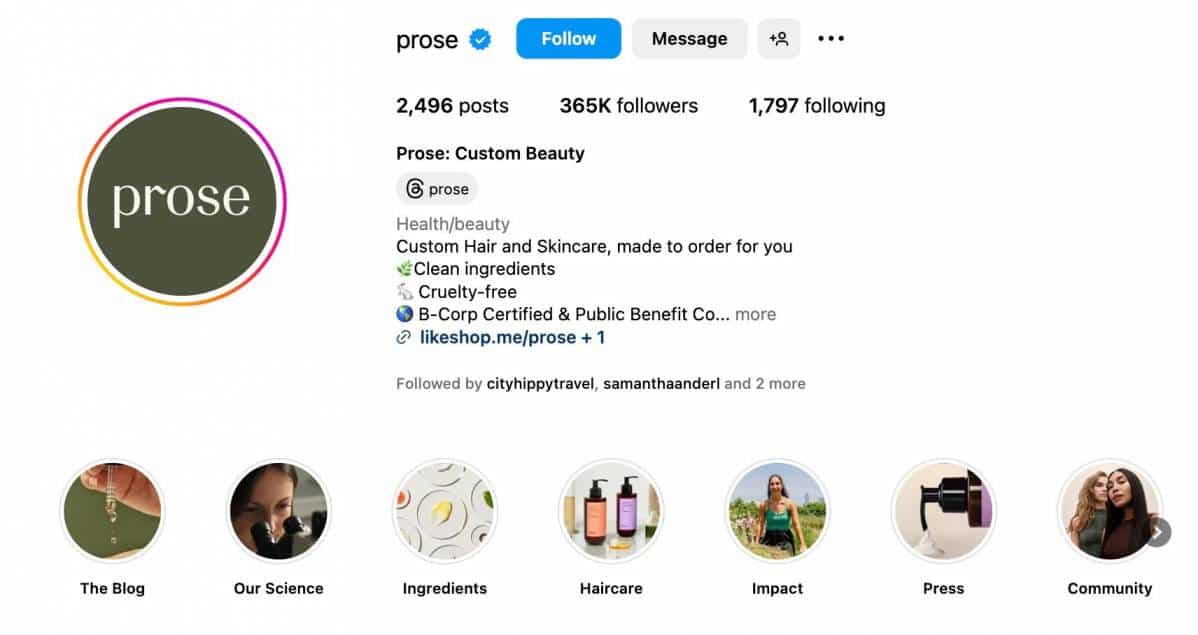 instagram Bio Clear and Direct