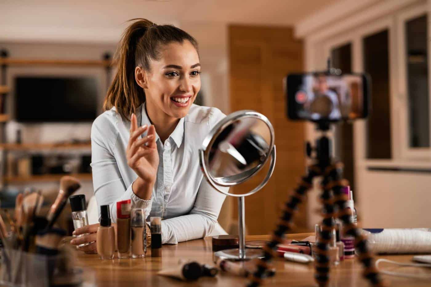 An Influencer Promoting Brand Product