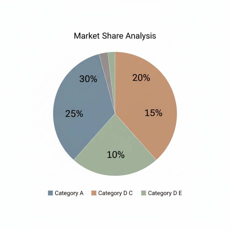 A boring grayscale pie chart representing typical agency results